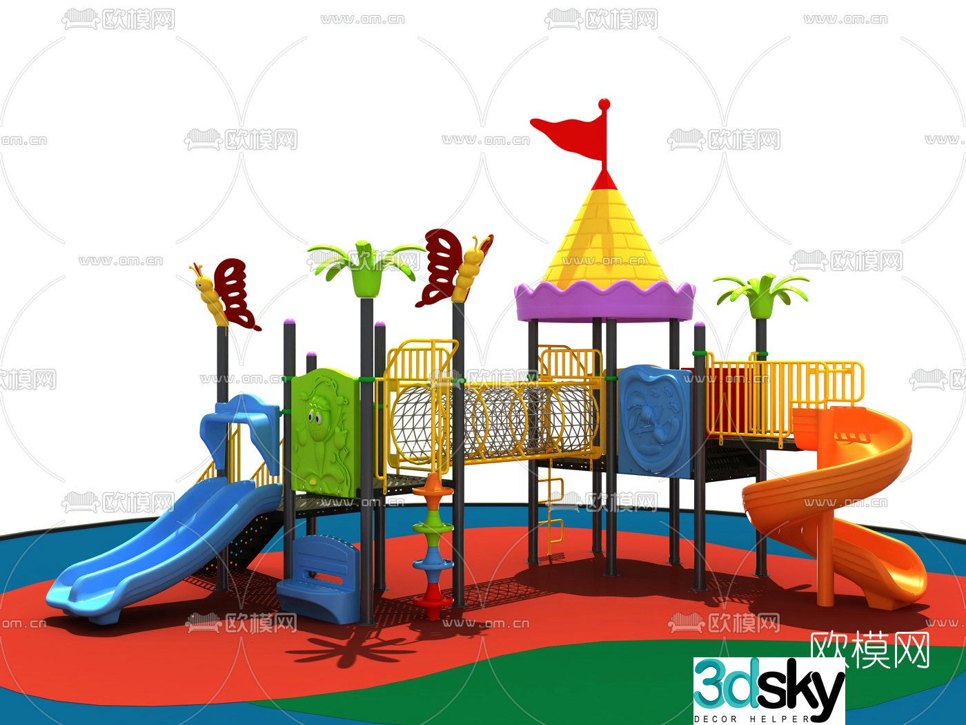 Modern children's slide ride 3d model