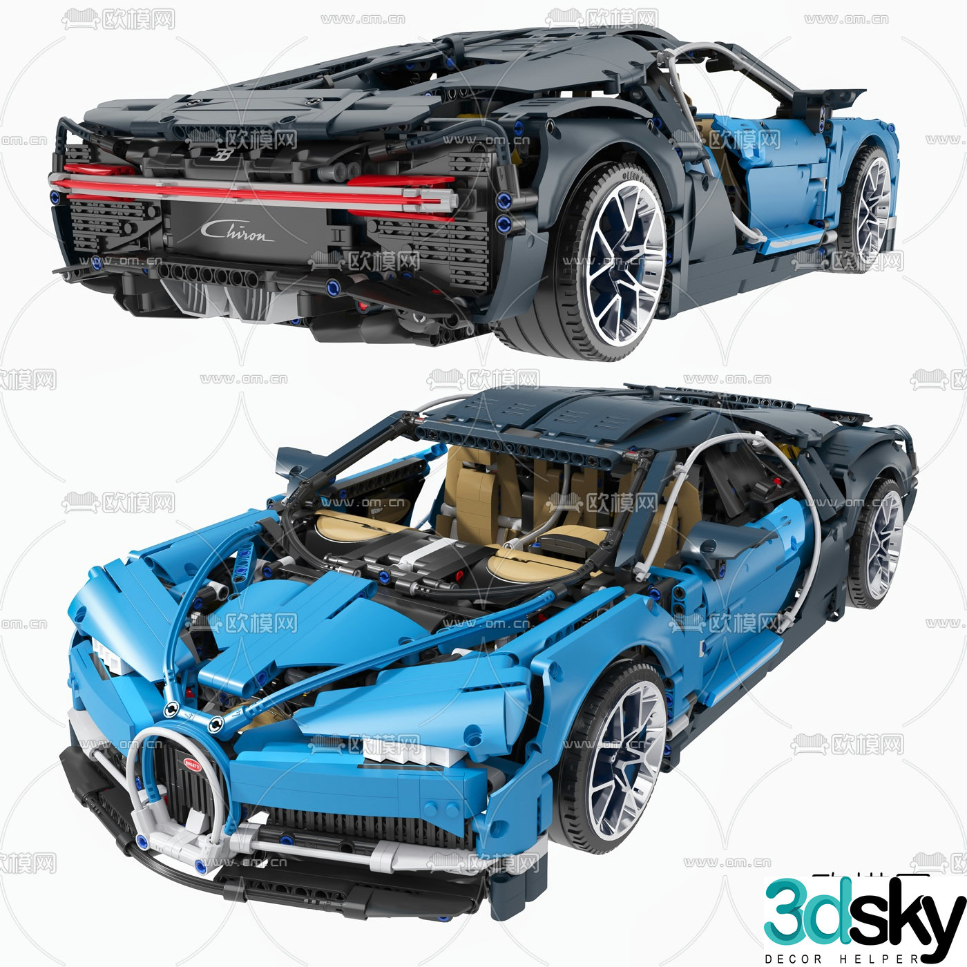 Modern Lego Bugatti car toy 3d model