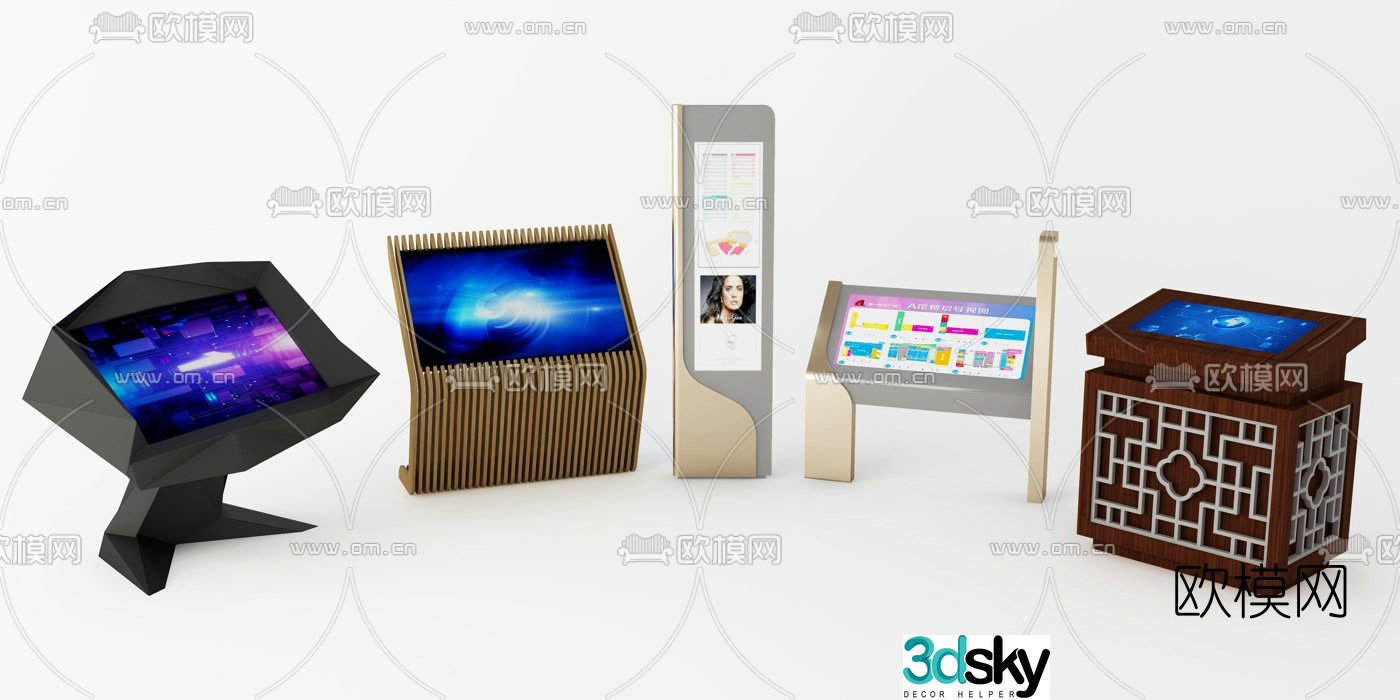 Modern smart touch screen all-in-one 3D model