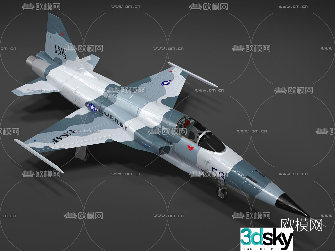 Modern vector fighter 3d model