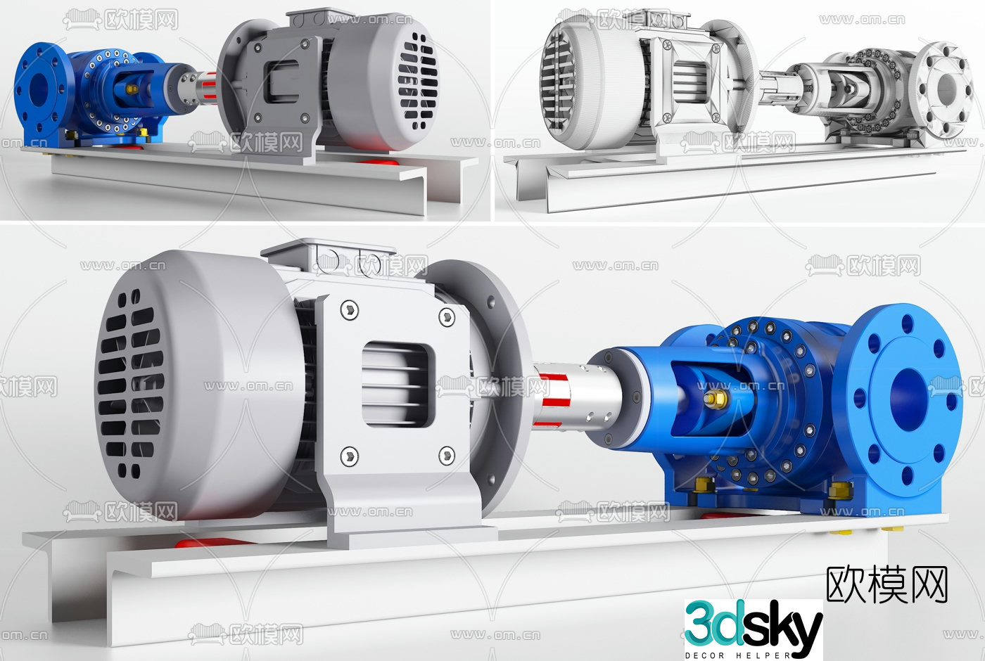 Industrial style factory machinery pump 3d model