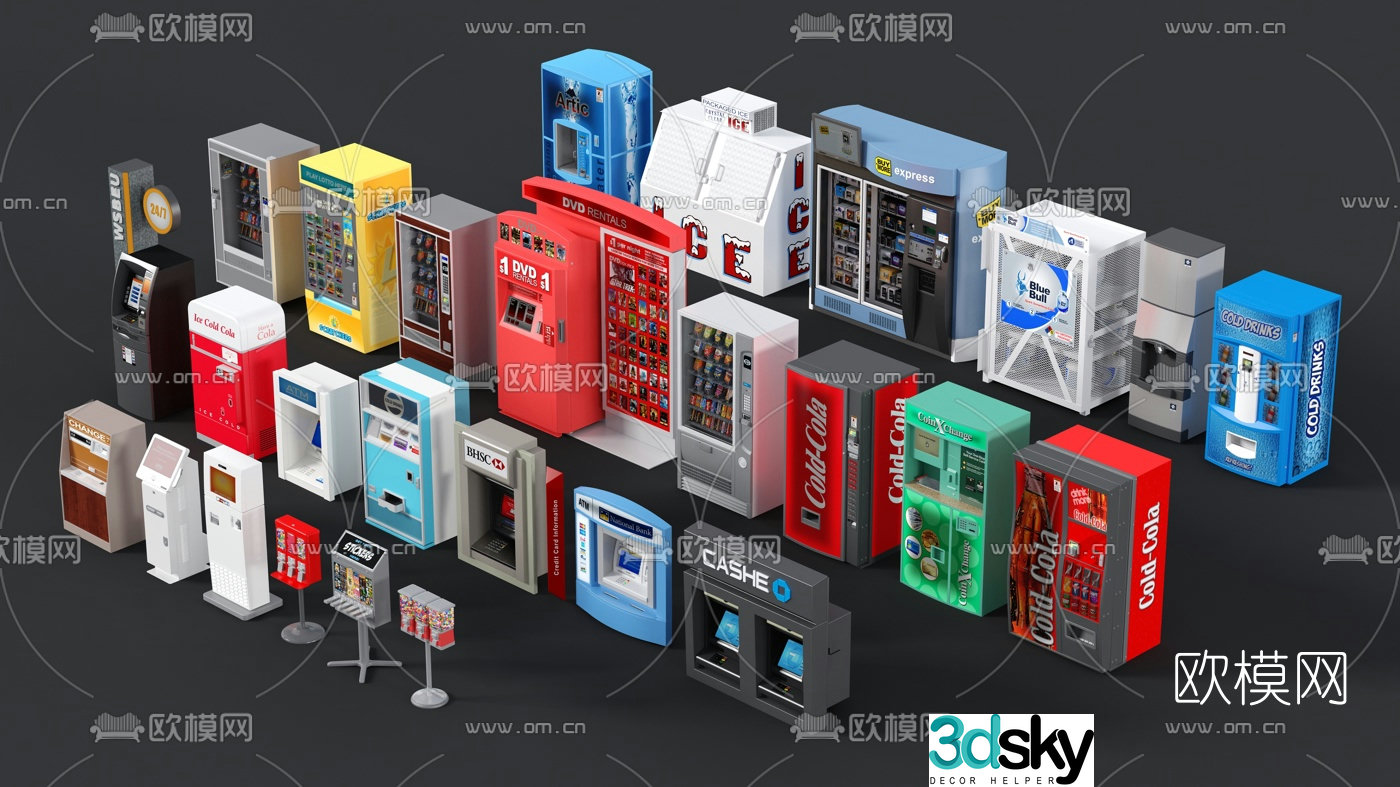 Modern self-service vending machine ATM machine 3d model