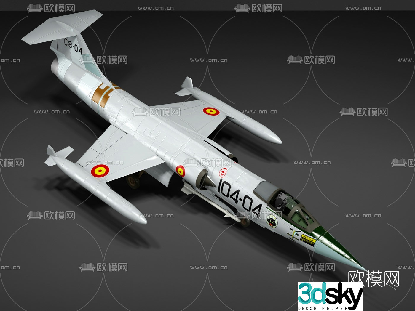Modern fighter aircraft 3d model