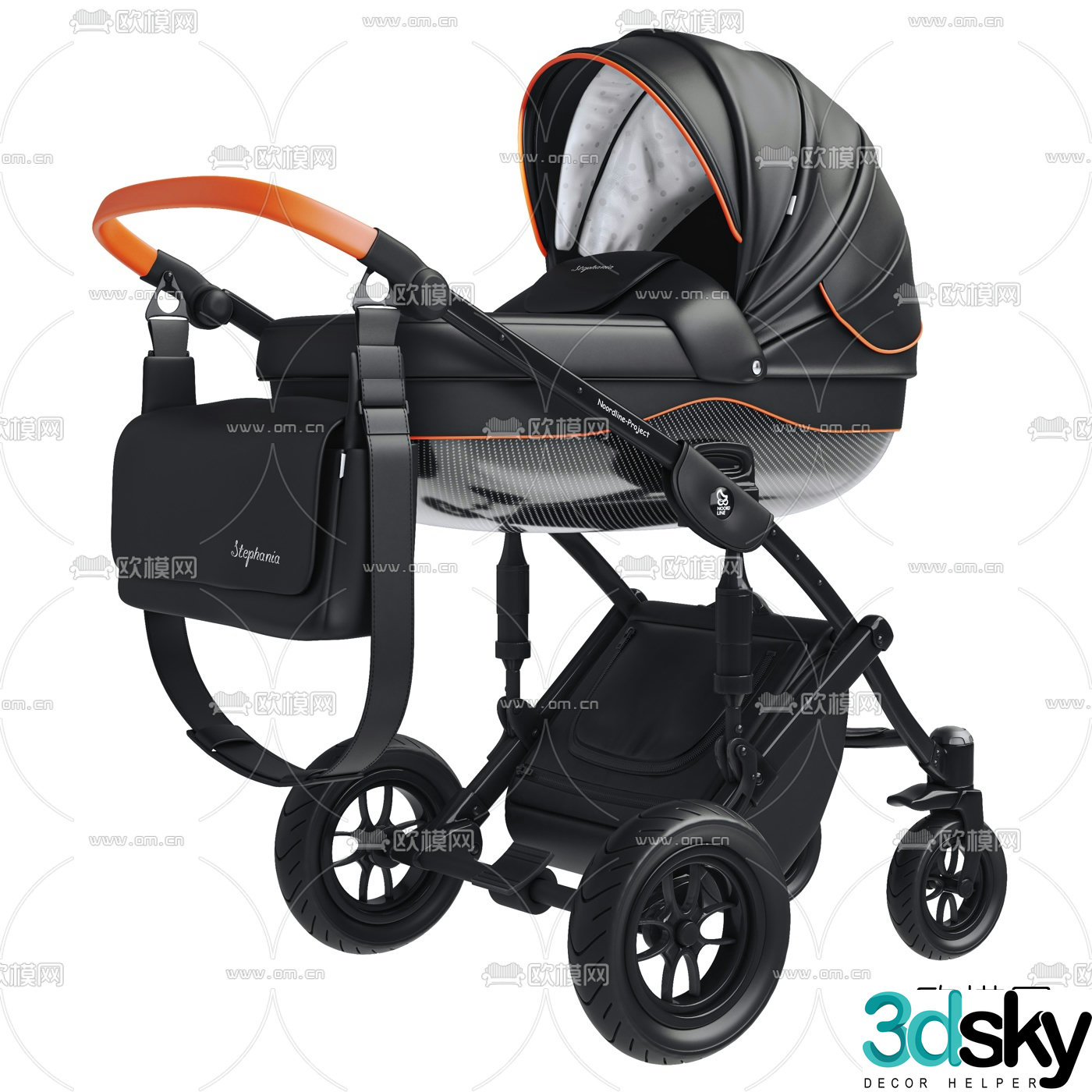 Modern stroller 3d model