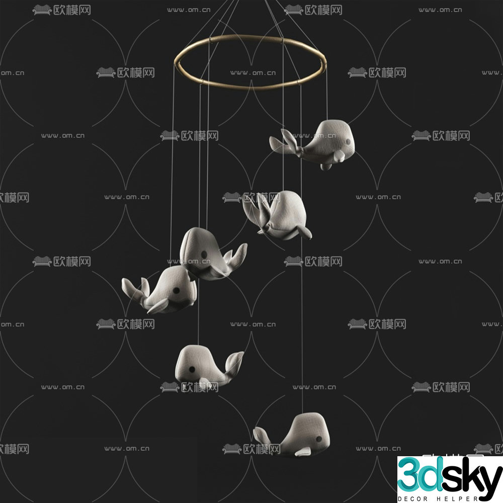 Modern whale children’s toy pendant 3d model