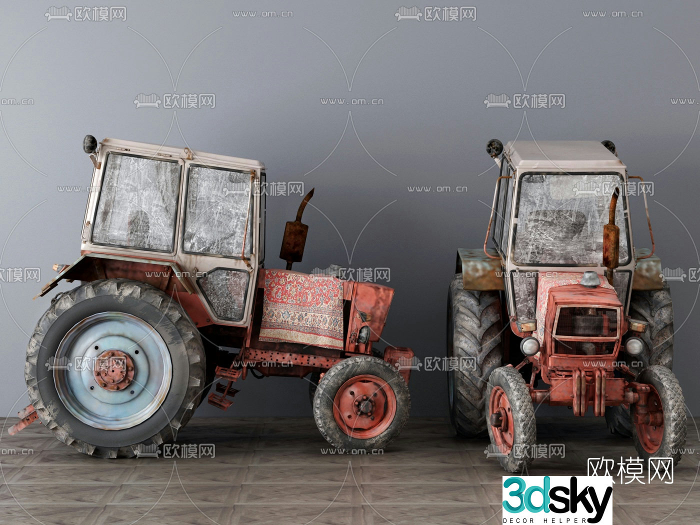 Modern tractor 3d model