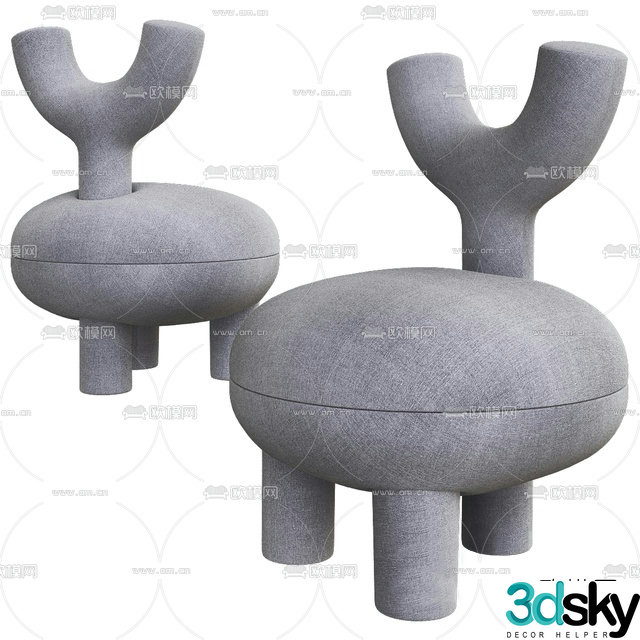 Modern fabric children’s sofa 3d model