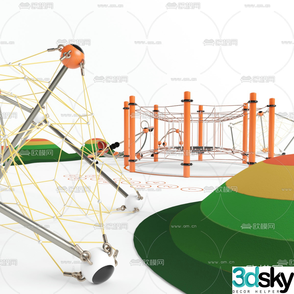 Modern outdoor sports facilities 3d model
