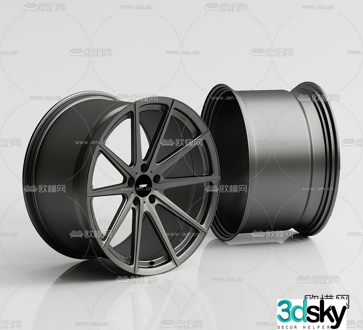 modern car wheel 3d model