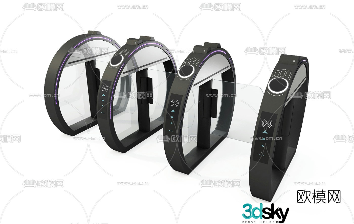 Modern hand pulse gate induction gate 3d model