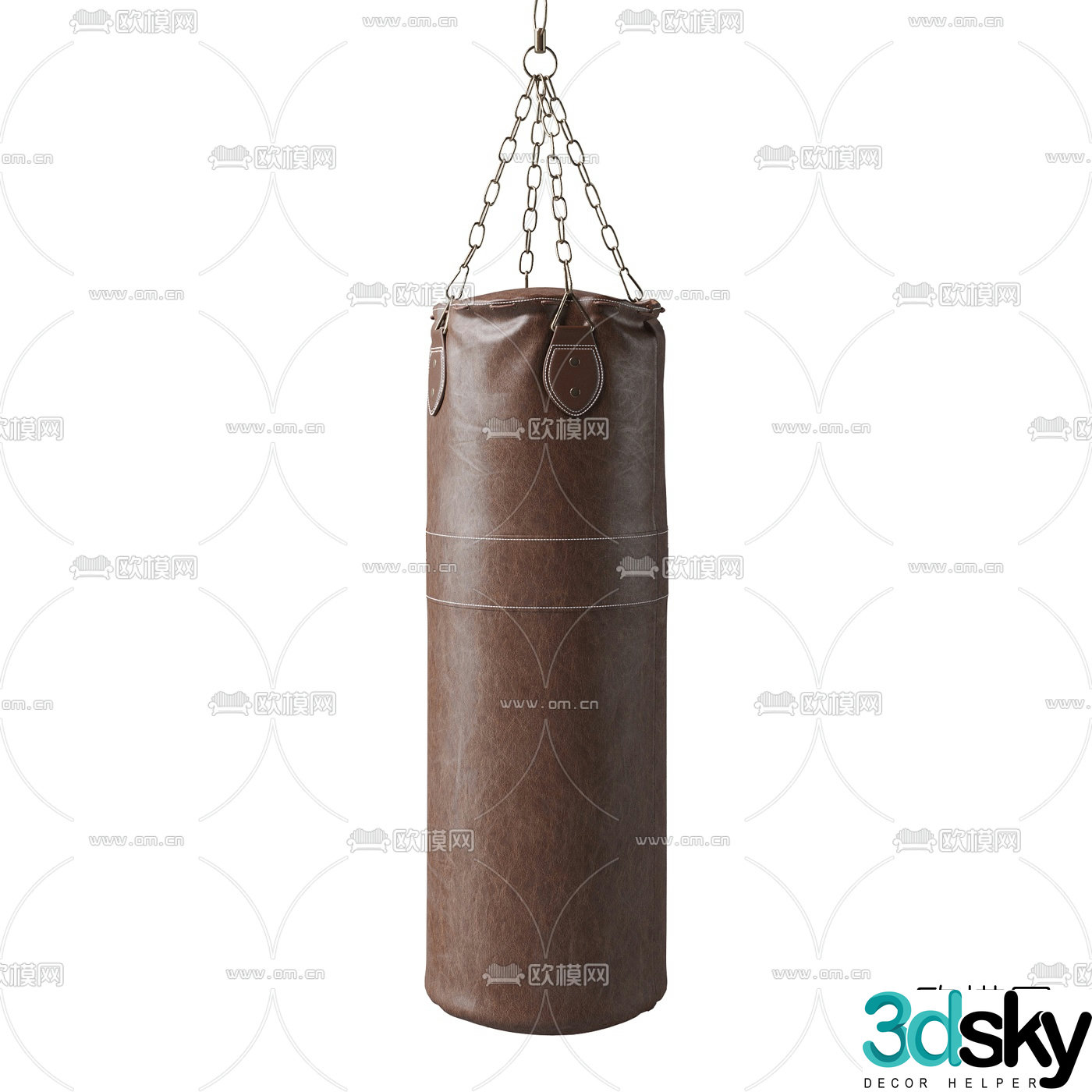 Modern leather boxing punching bag 3d model