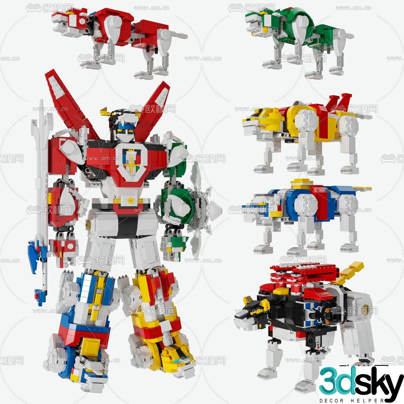 Modern Lego Transformers toy 3d model