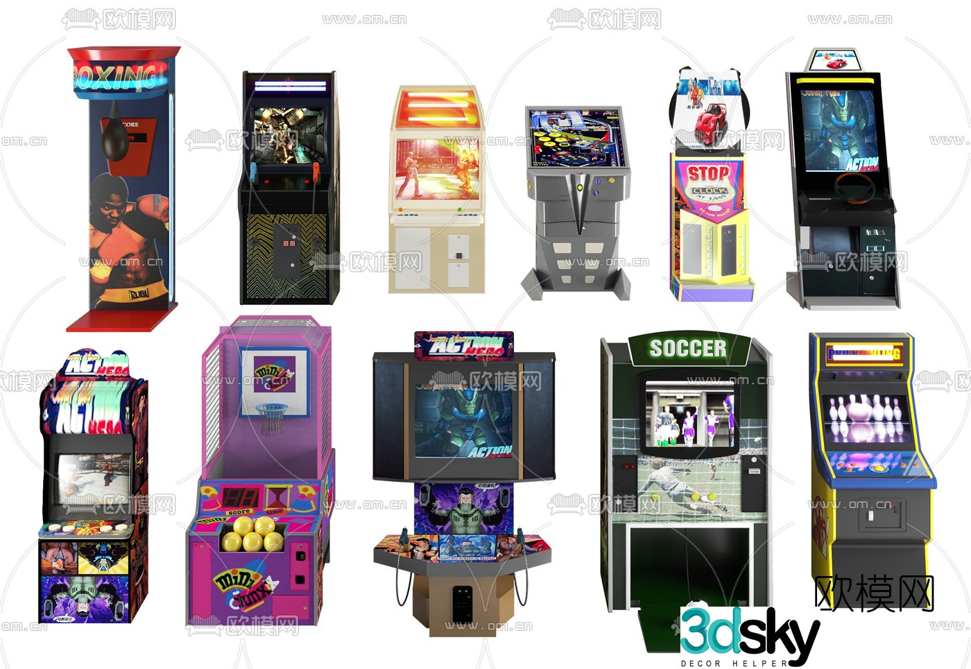 Modern game console video game equipment combination 3d model