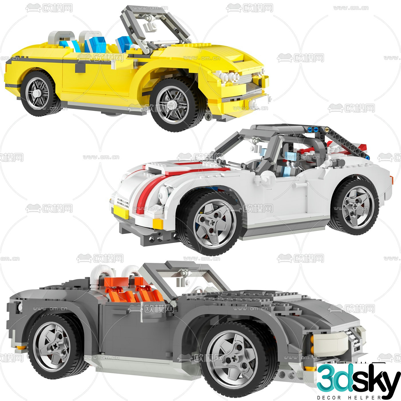 modern car lego 3d model