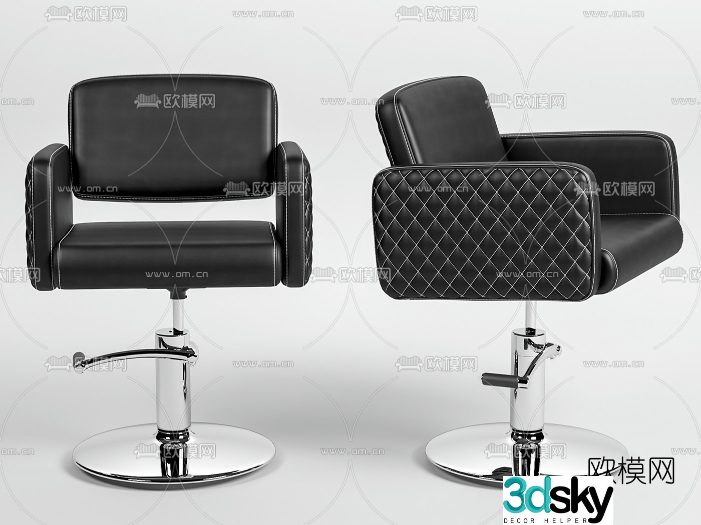 Modern leather barber chair 3d model