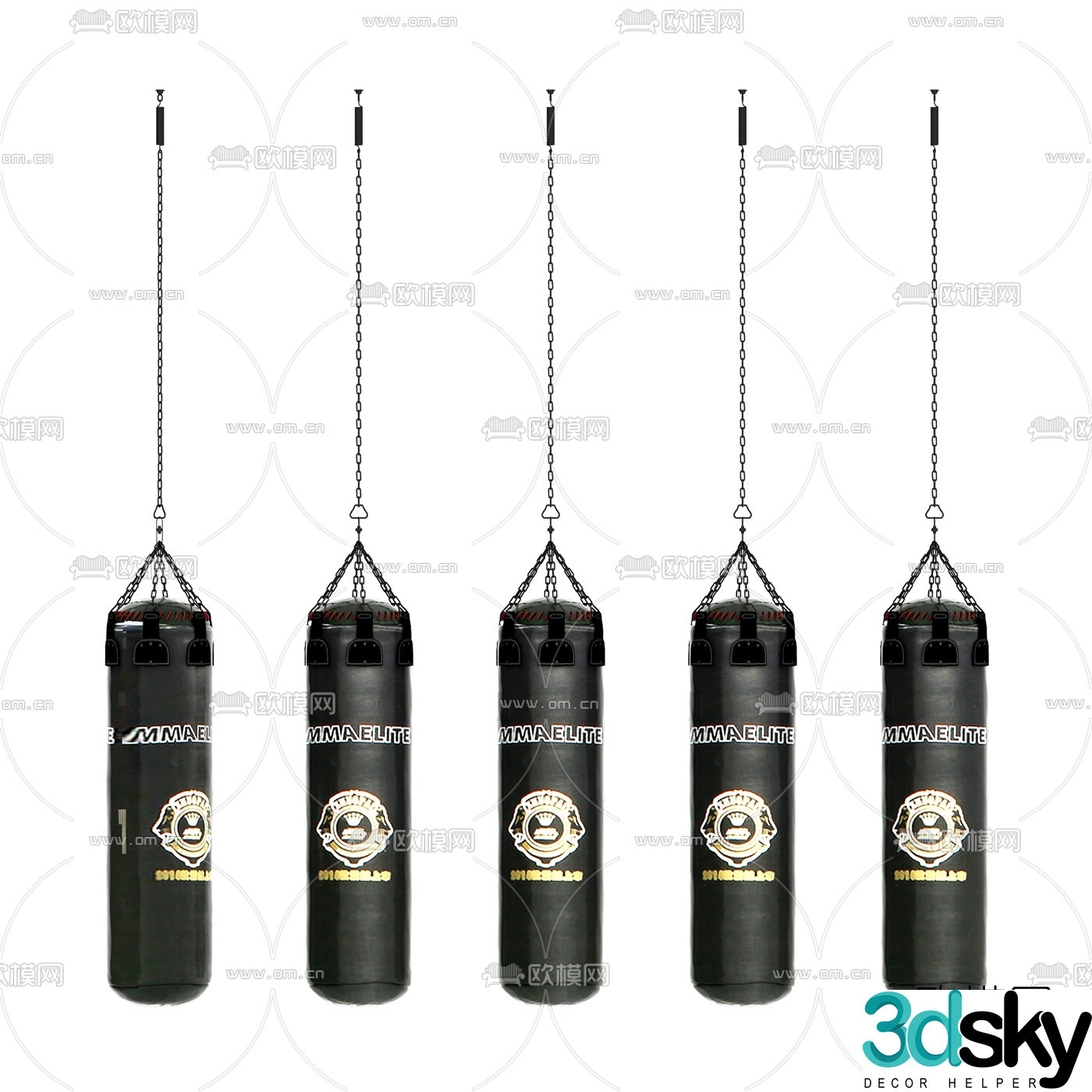 Modern boxing punching bag sandbag 3d model