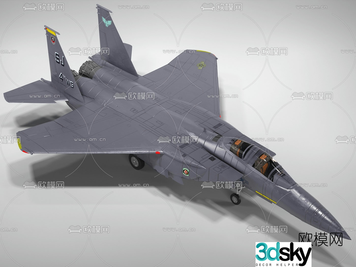 Modern fighter aircraft 3d model