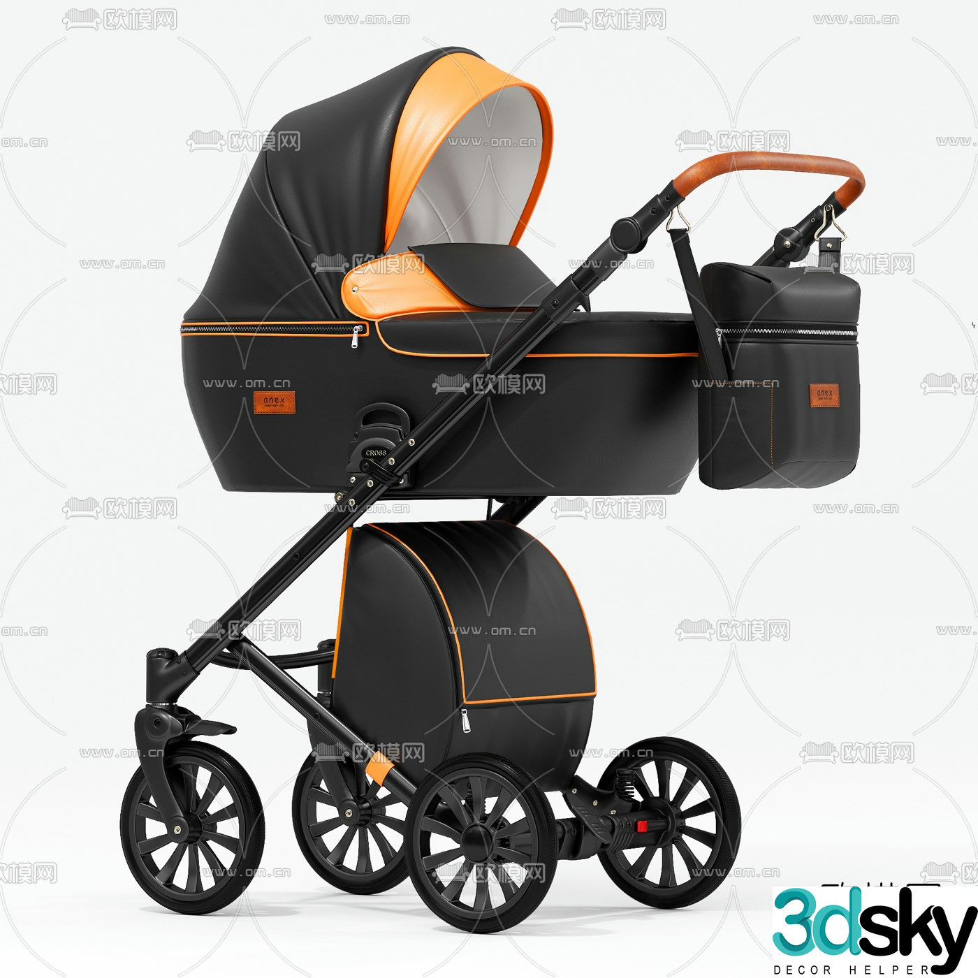 Modern stroller 3d model