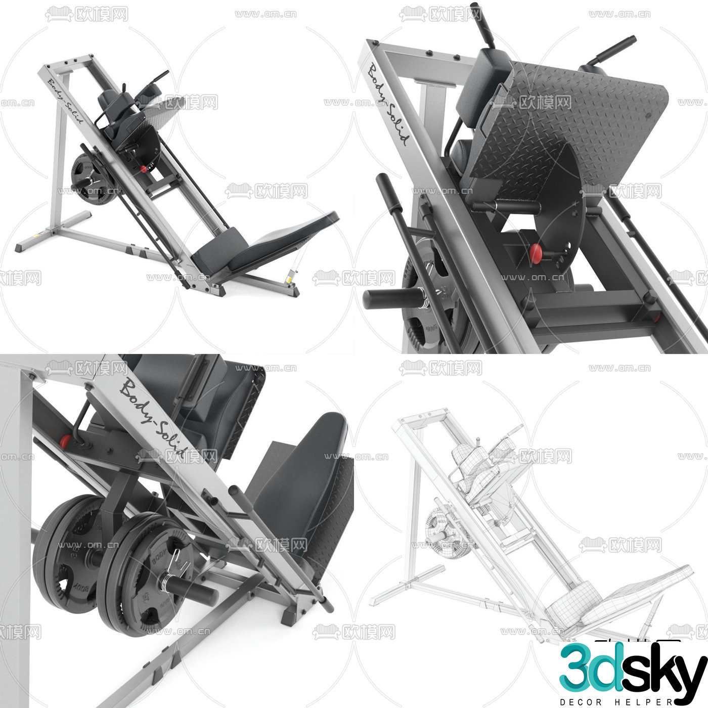 Modern fitness equipment inverted pedal trainer 3d model