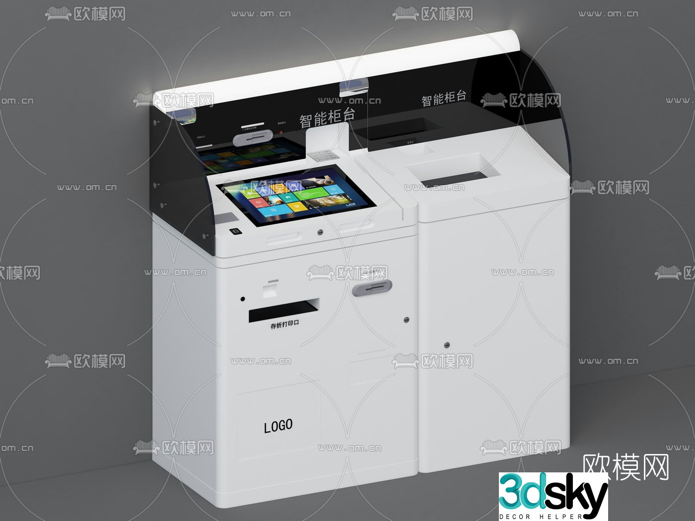 Modern bank smart counter 3d model