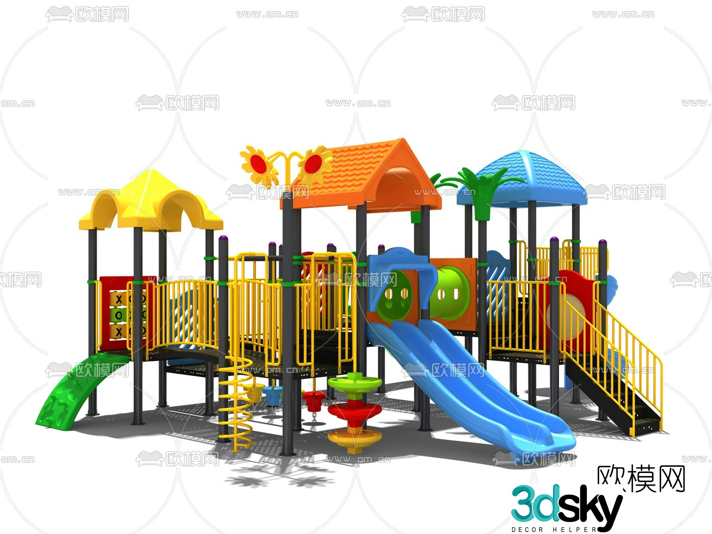 Modern slide amusement equipment 3d model