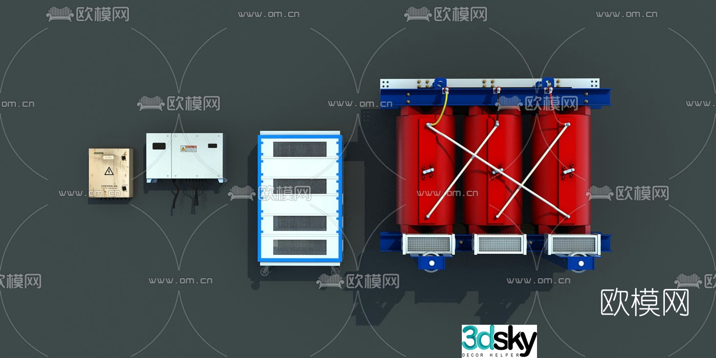Modern electrical box equipment 3d model