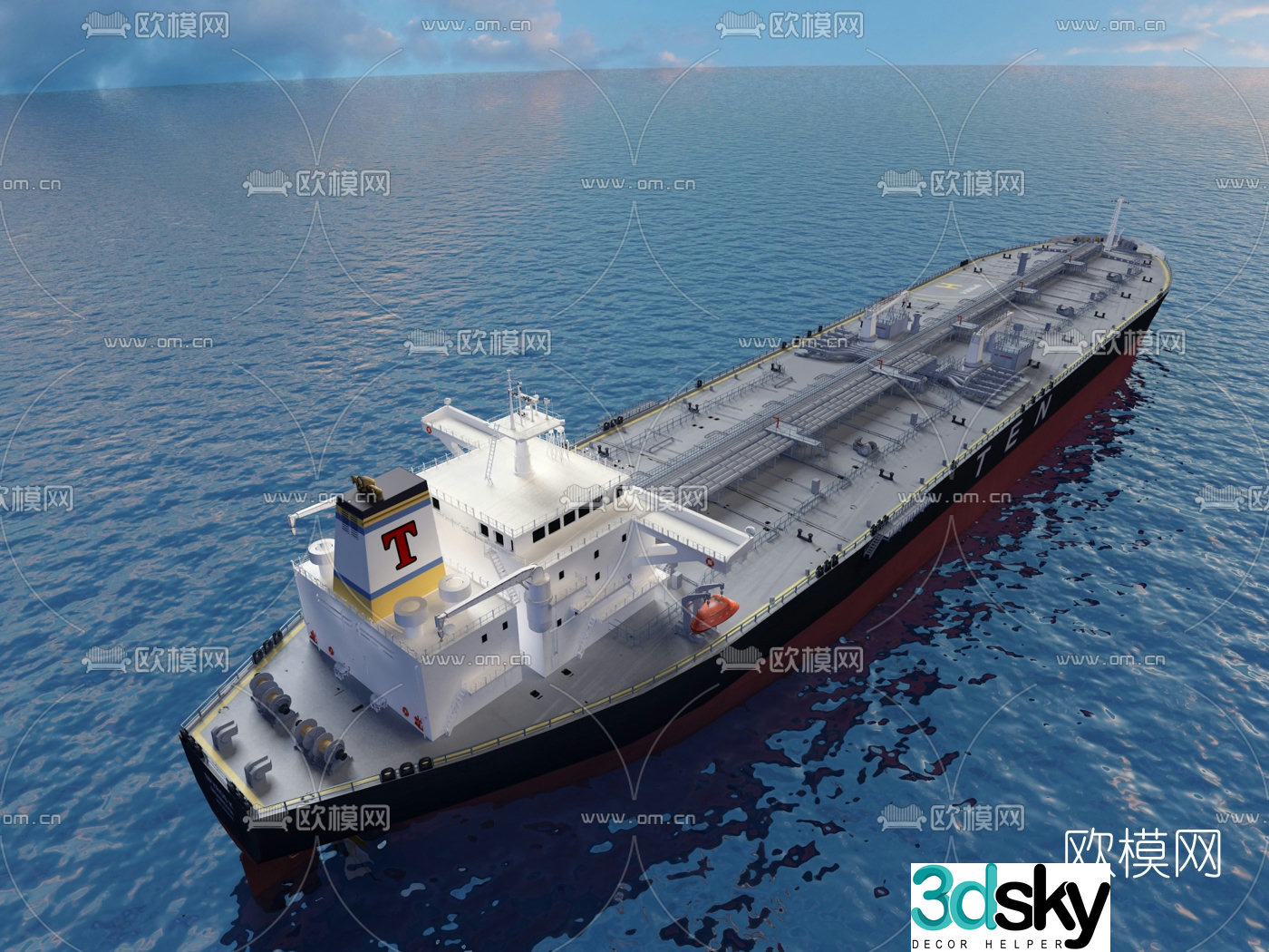 Modern oil tanker 3d model