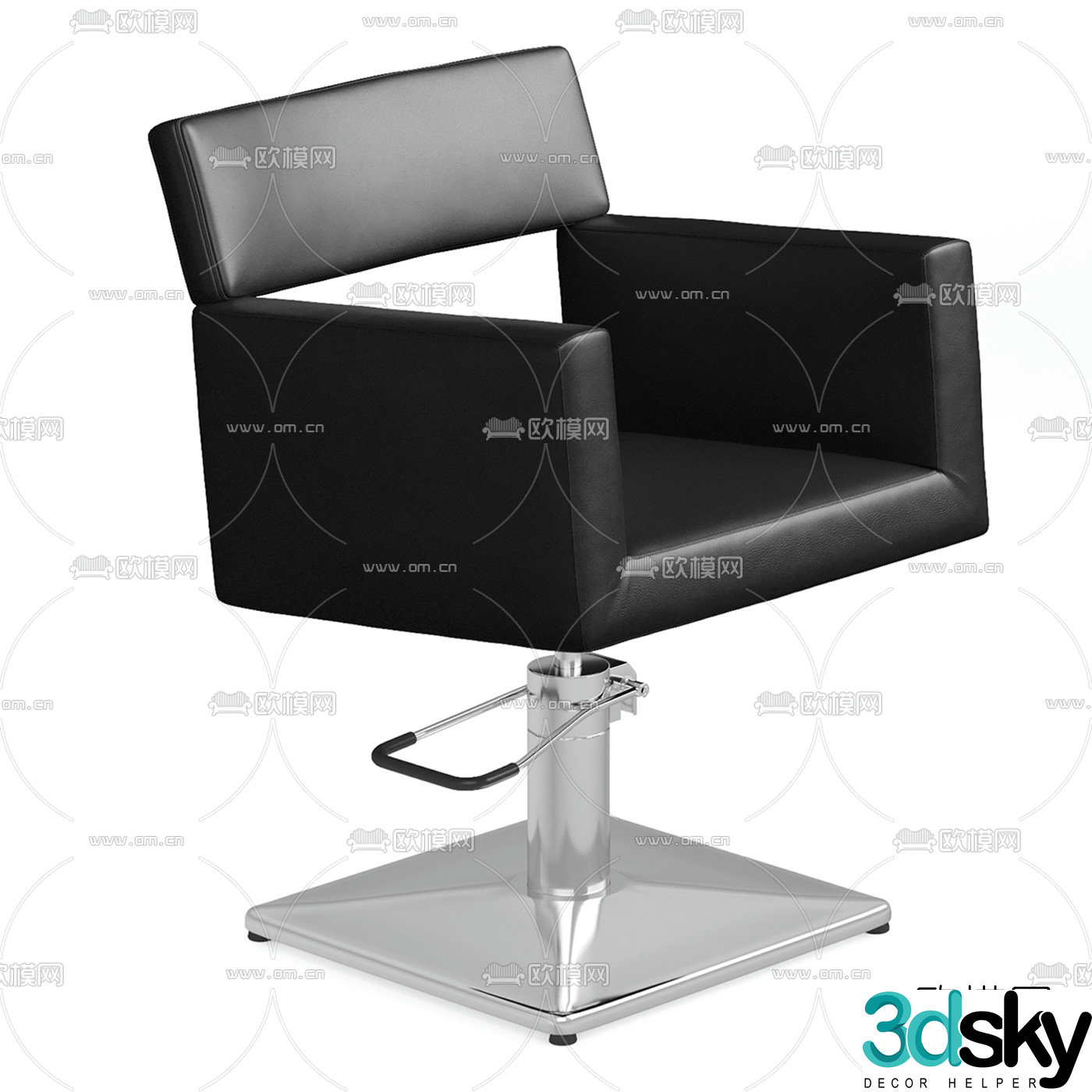Modern leather barber chair 3d model