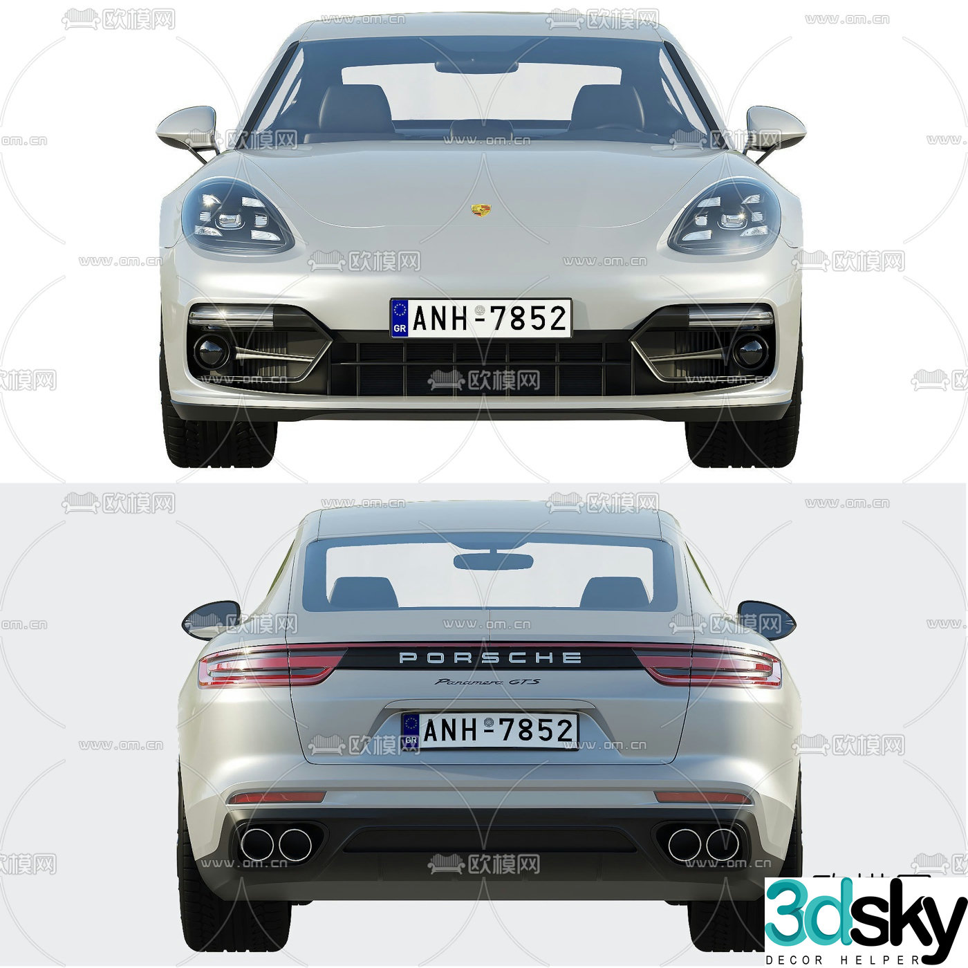 modern porsche sports car 3d model