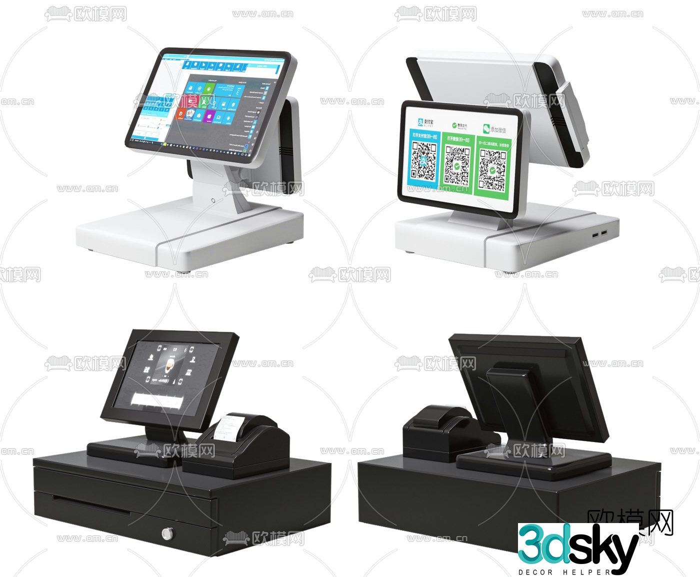 Modern cash register 3d model