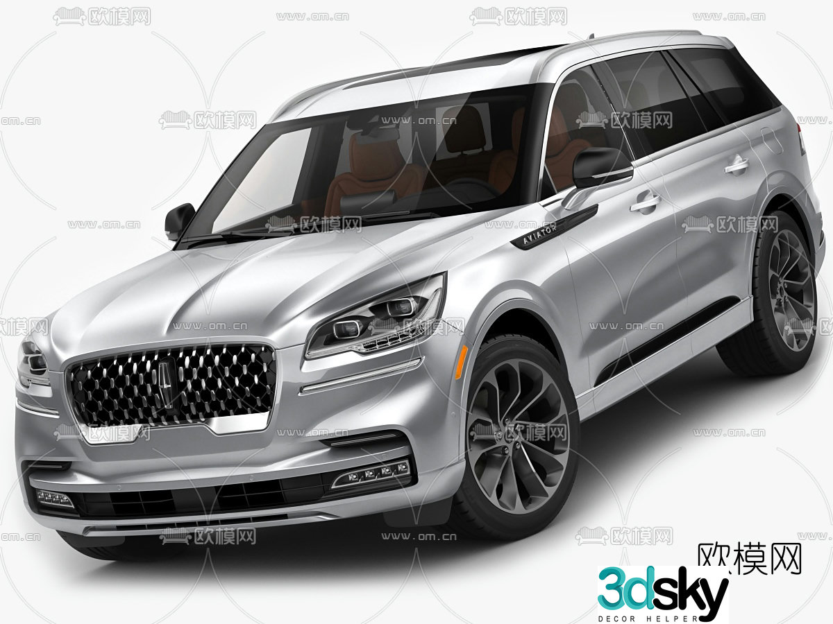 modern lincoln car 3d model