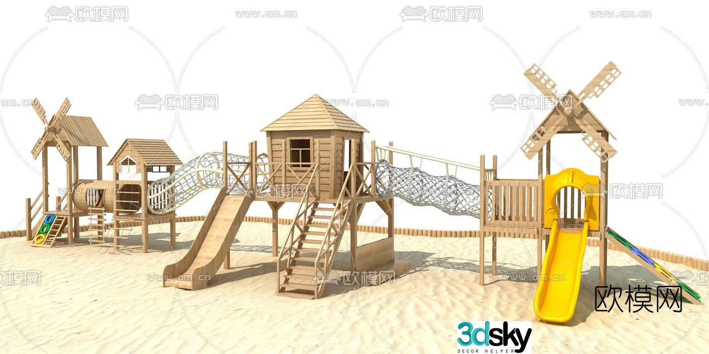 Modern children's play equipment slide 3d model