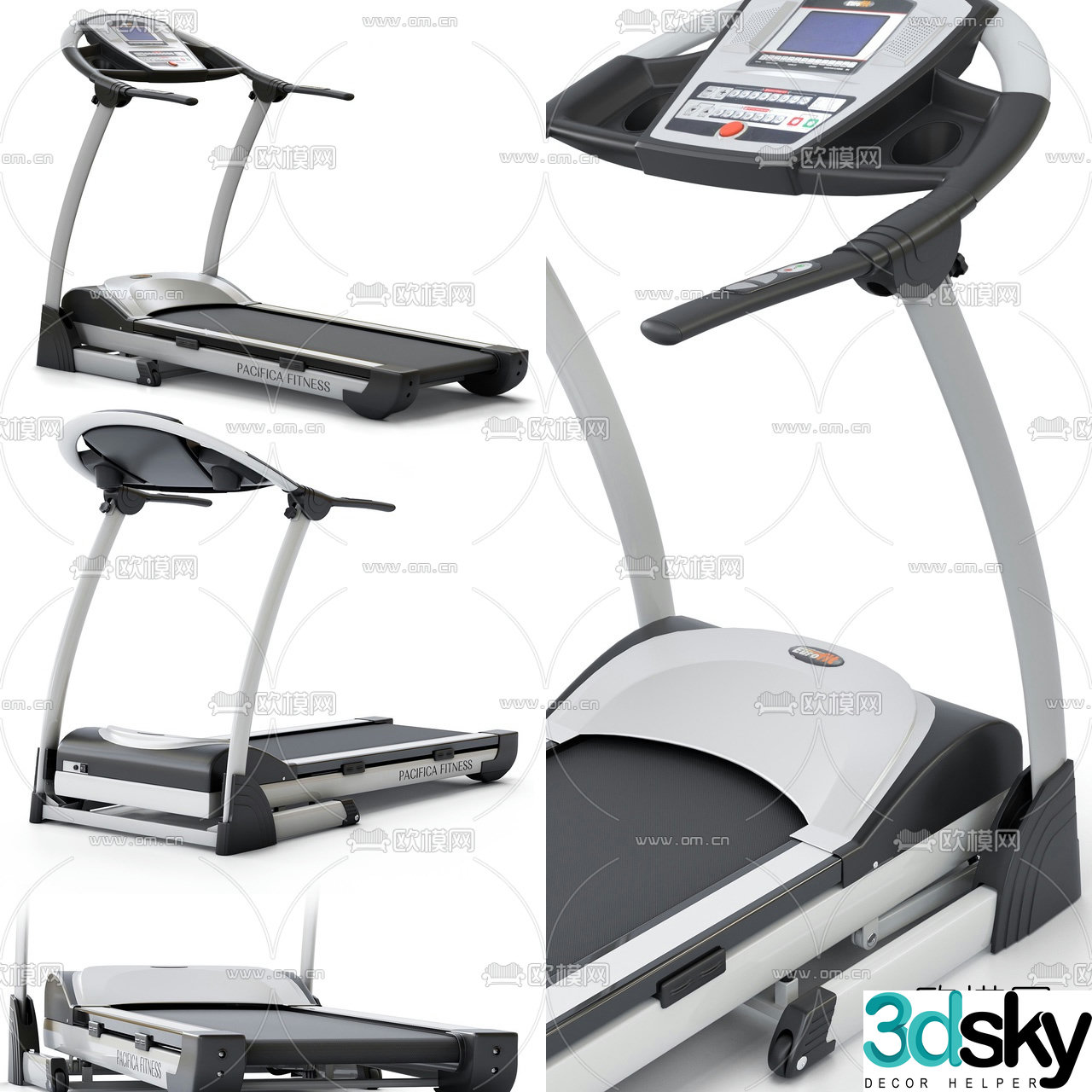 Modern fitness treadmill 3d model