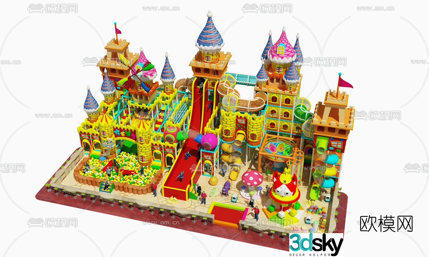 Modern shopping mall children's amusement park 3d model