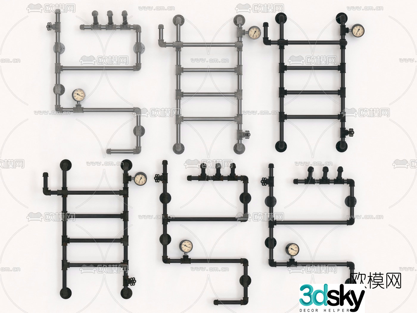 Industrial Feng Shui Pipe Pipe 3D Model