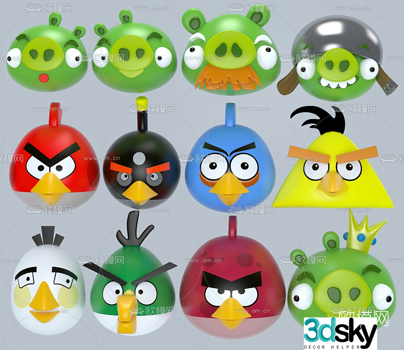 Modern Angry Birds figurine toy 3d model