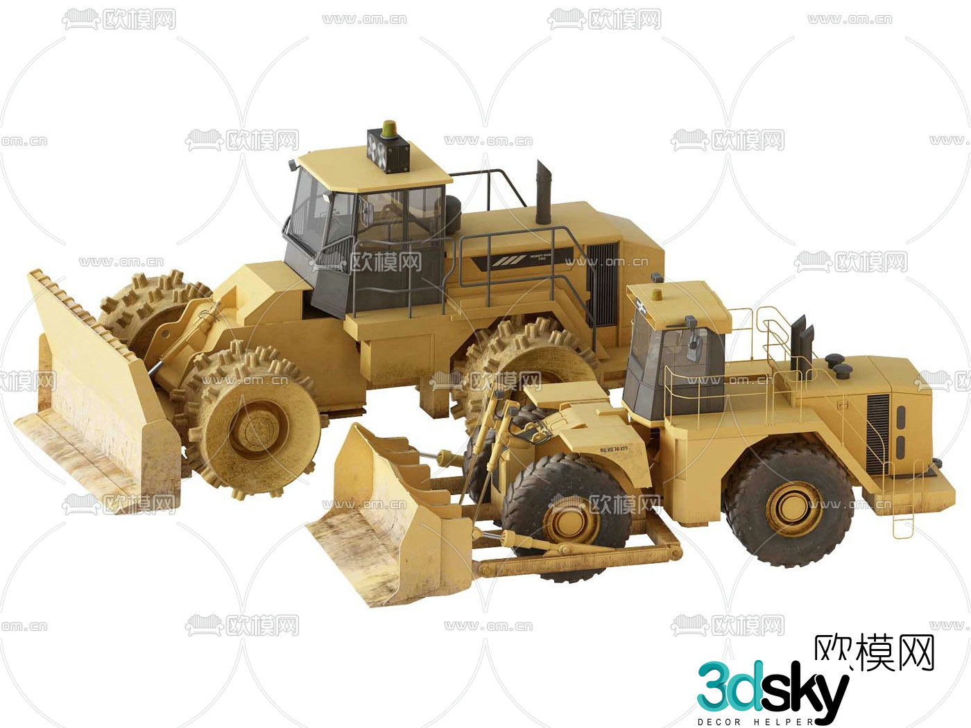 Modern forklift bulldozer 3d model