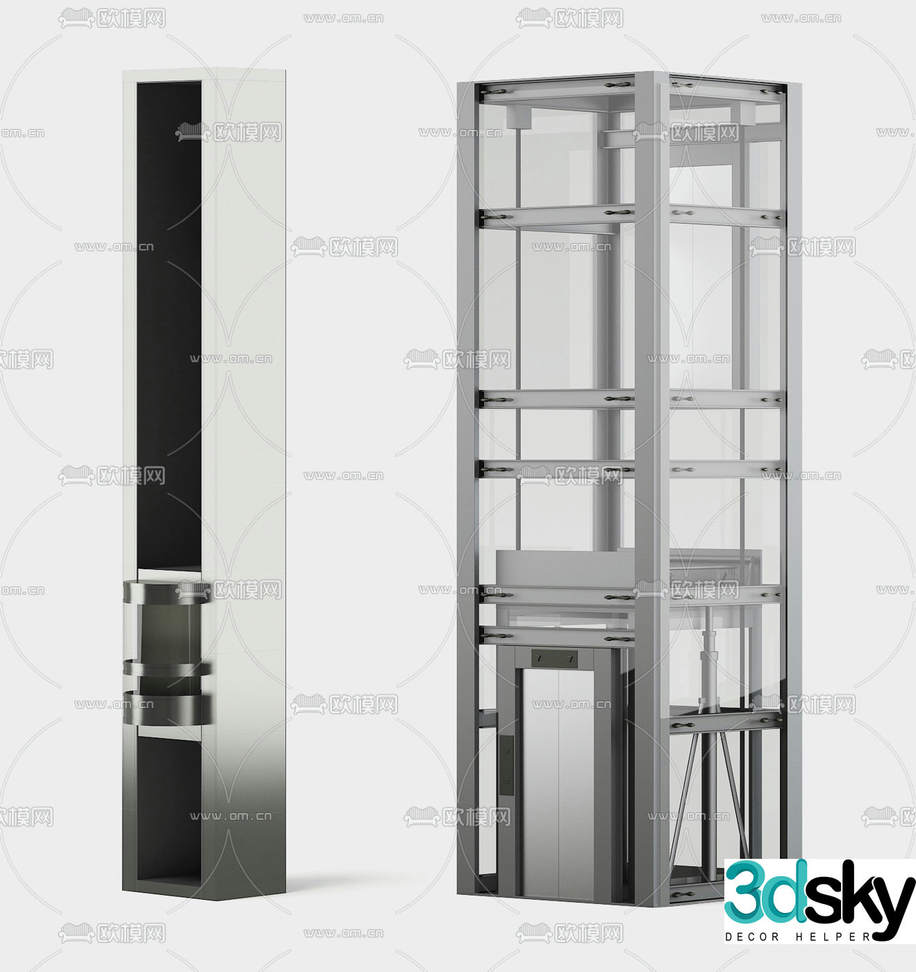 Modern lift elevator 3d model