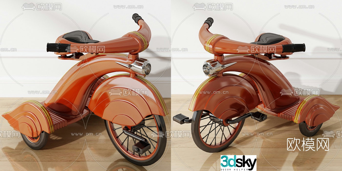 Modern children's tricycle 3d model