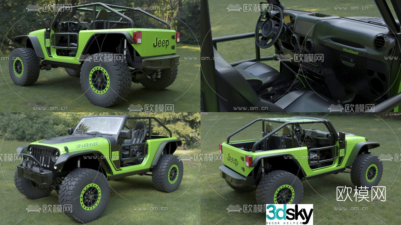 Modern off-road jeep 3d model