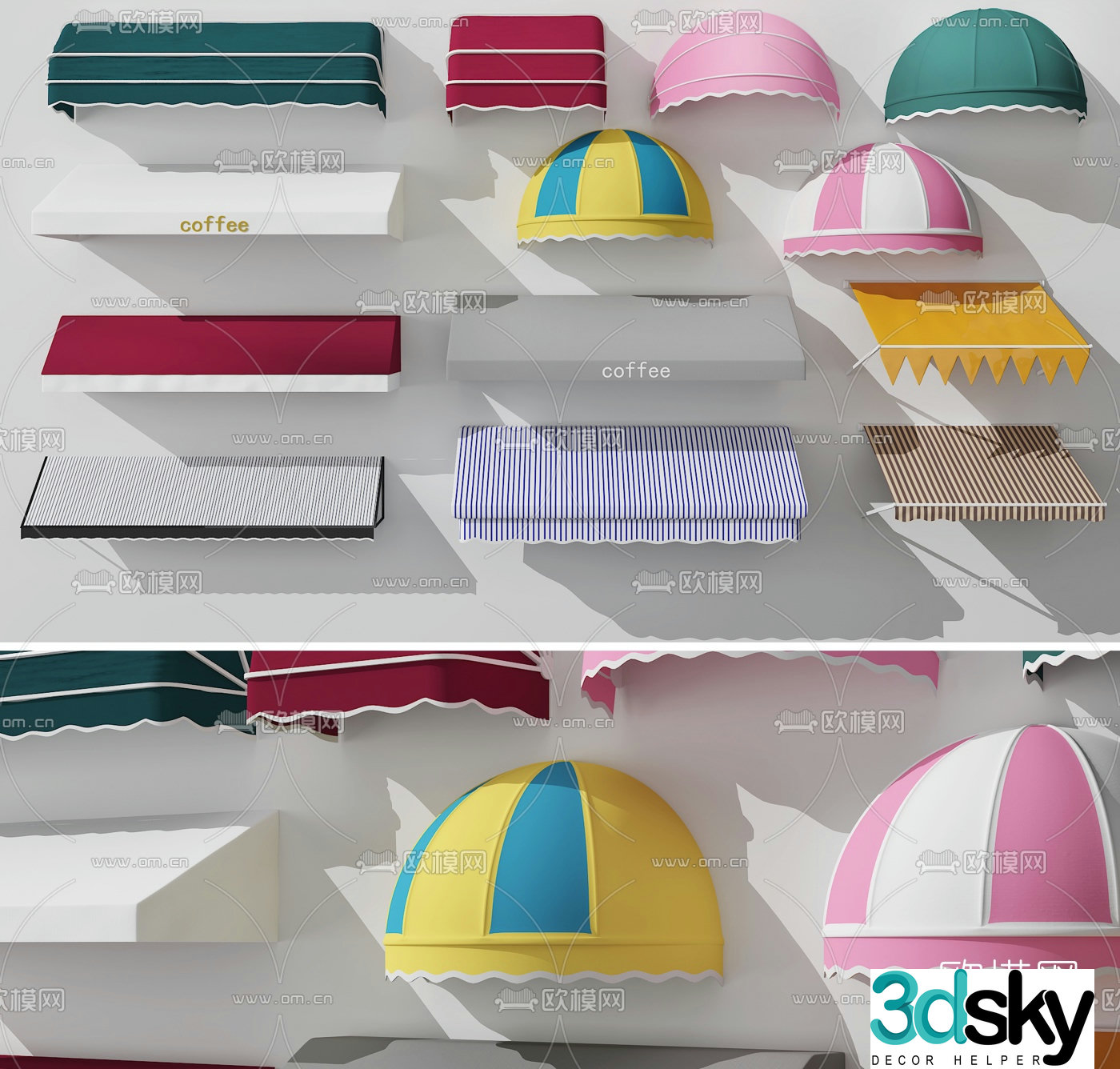 Modern awning combination 3D model