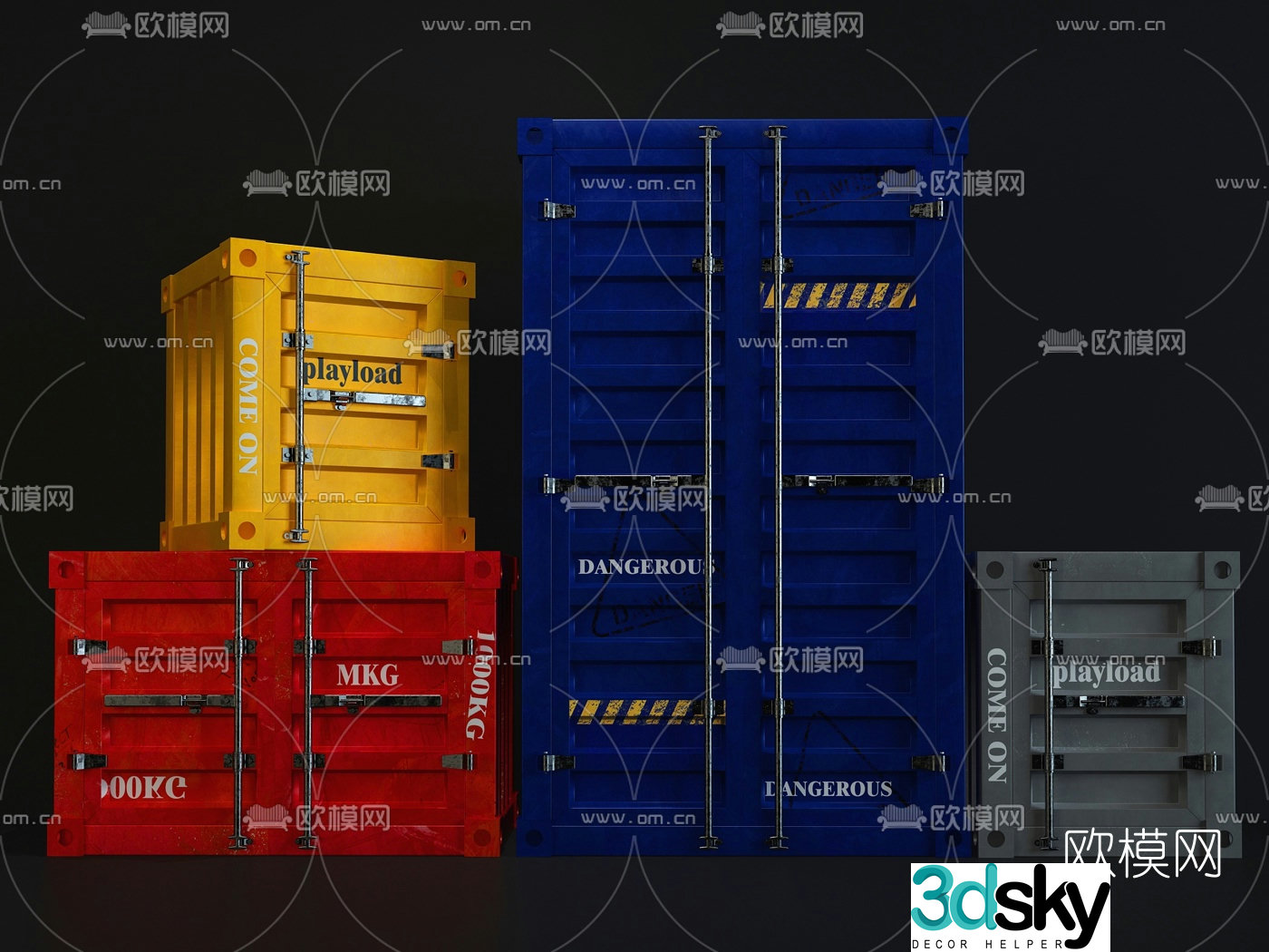 Industrial style container 3d model