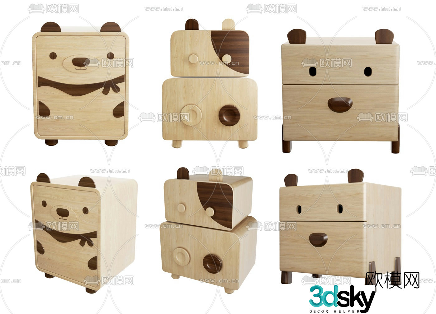 Modern cartoon children’s cabinet 3d model