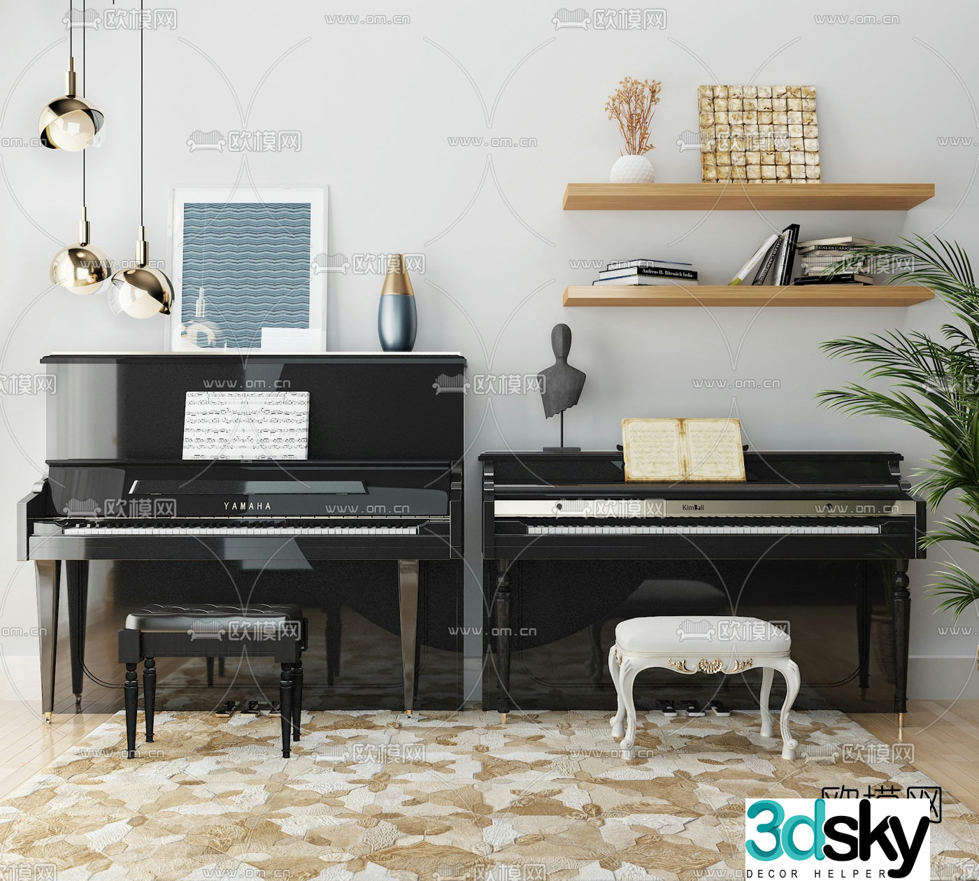 European musical instrument piano 3d model