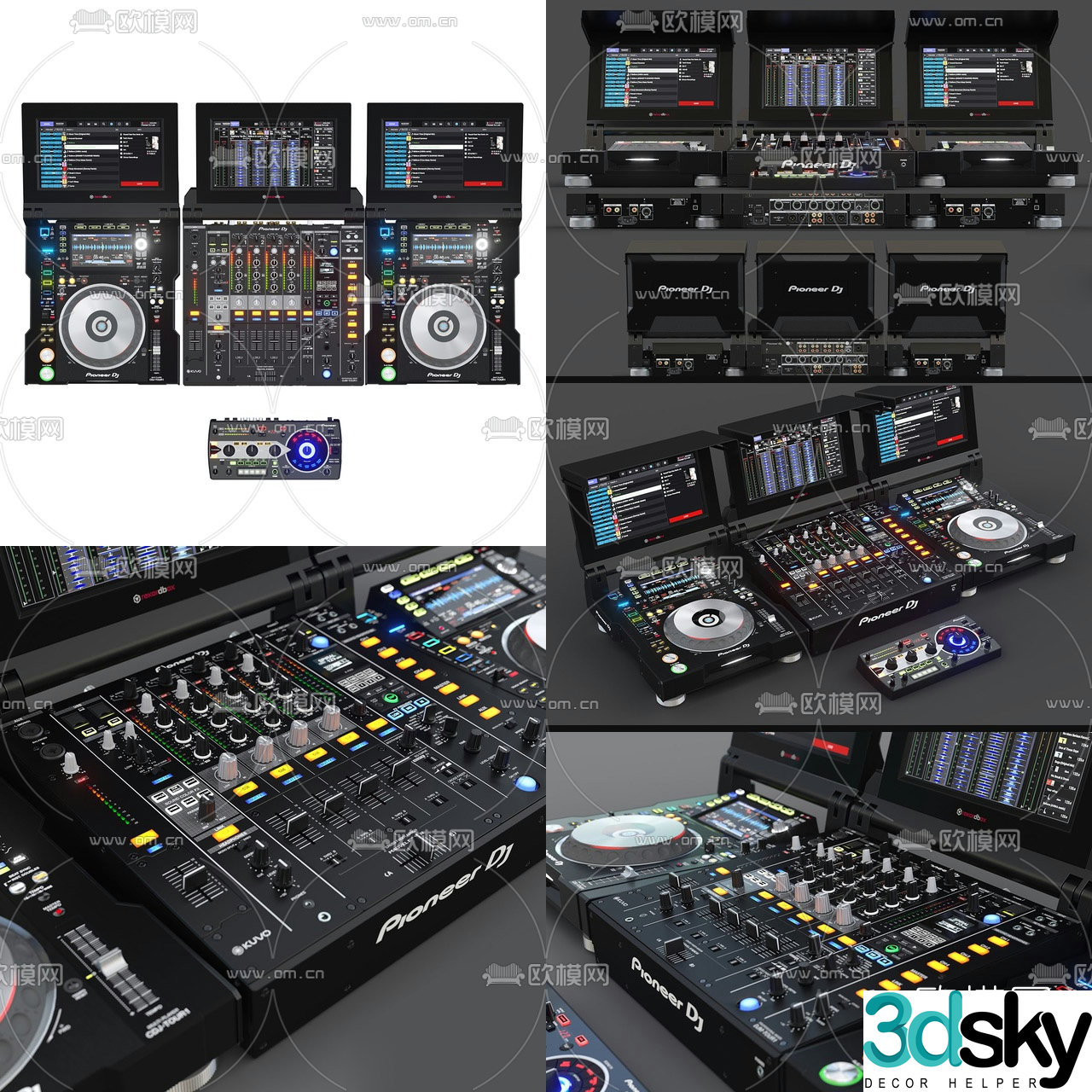 Modern DJ recording mixing equipment 3d model