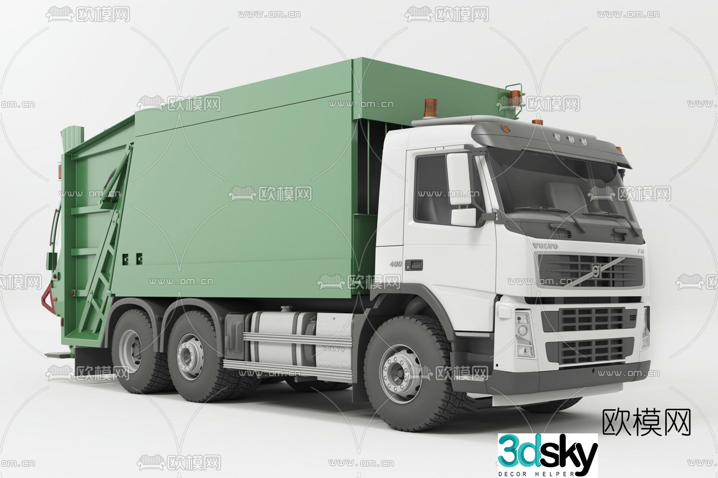 Modern garbage removal truck 3d model