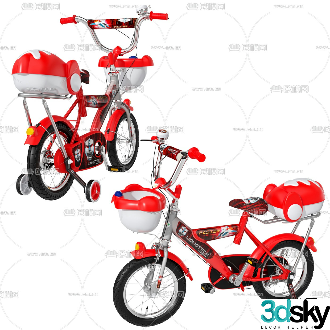 Modern children’s bicycle 3d model
