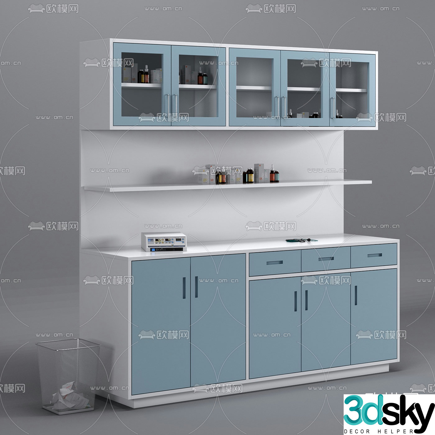 Modern medical locker 3d model