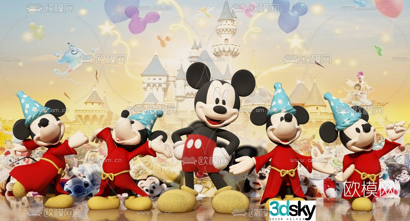 Modern Mickey Mouse Mickey figure toy 3d model