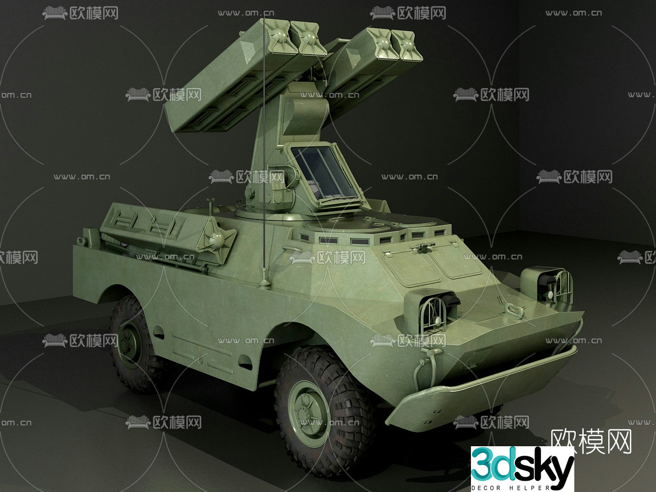 Modern rocket launch vehicle 3d model